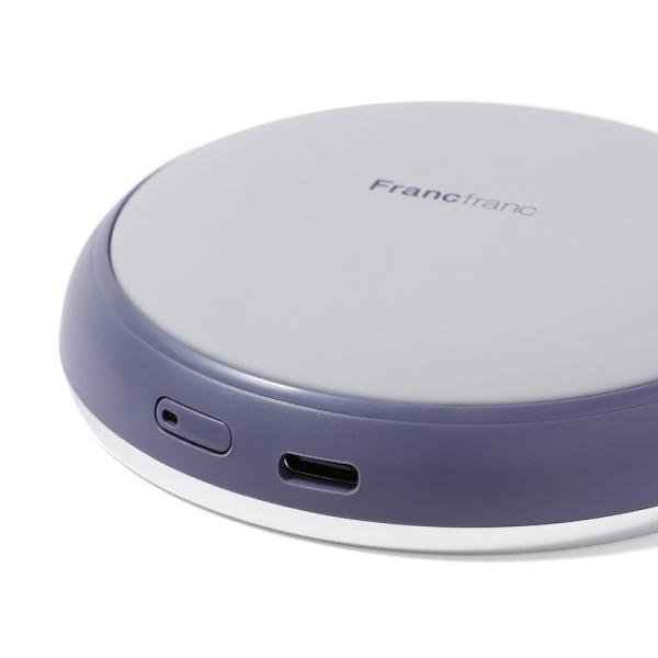 Francfranc　両手で使える充電式カイロ　グレー