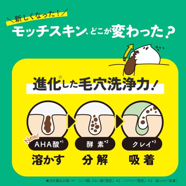 MoccHi SKIN モッチスキン吸着泡洗顔BLK(炭) 白・炭|正規取扱・公式