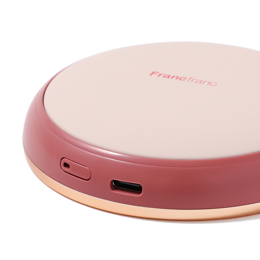Francfranc　両手で使える充電式カイロ　ピンク
