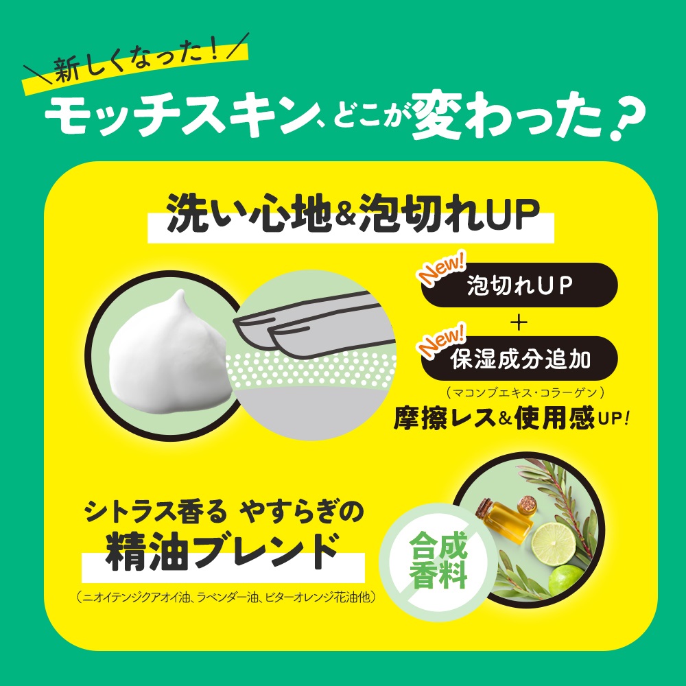 MoccHi SKIN　モッチスキン吸着泡洗顔BLK(炭)　白・炭